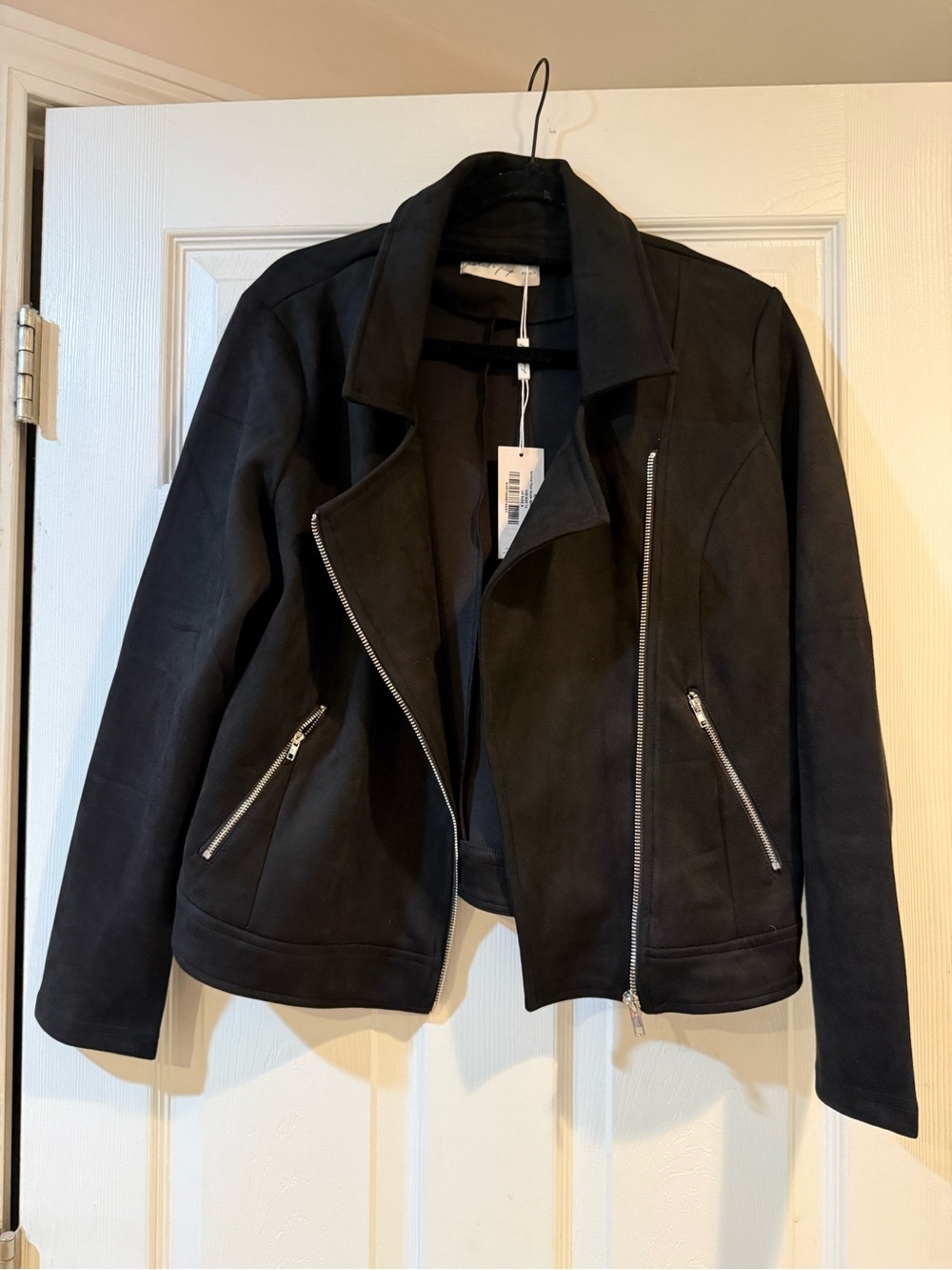 Petal & Pup Black Faux Suede Moto Jacket